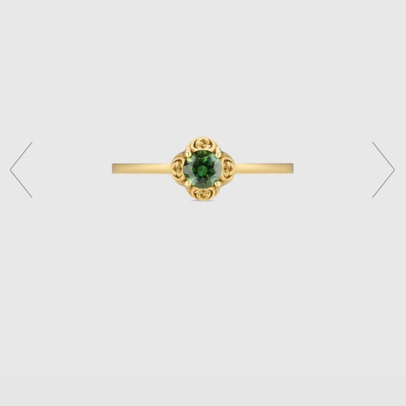 GUCCI Interlocking G 18k ring with tourmaline SIZE 7 - Picture 2 of 6